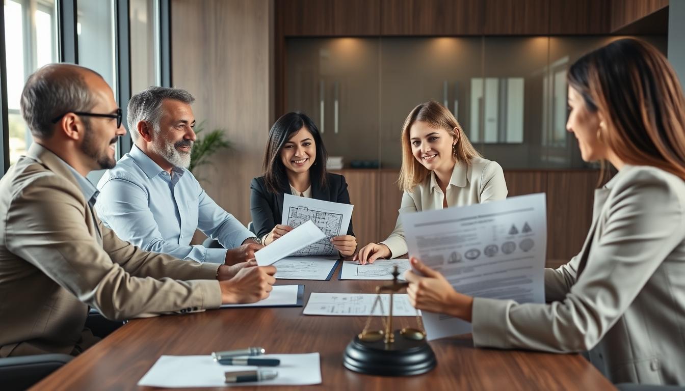Family reviewing legal documents